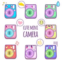 schattige camera sticker emoticon vector