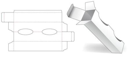 hoge doos met twee ellipsvensters gestanst sjabloon vector