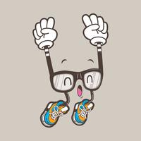 coole nerd bril mascotte vector