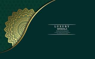 luxe gouden mandala sierlijke achtergrond voor bruiloft uitnodiging, boekomslag