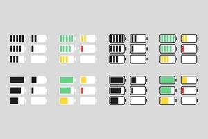 set van verschillende batterijpictogrammen, vector