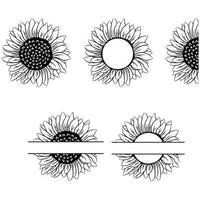 bloeiende zonnebloemen vector plat geïsoleerd