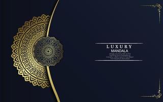 luxe gouden mandala sierlijke achtergrond voor bruiloft uitnodiging, boekomslag vector