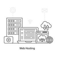 een bewerkbare ontwerpillustratie van webhosting vector