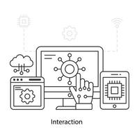 trendy design illustratie van interactie vector
