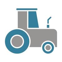 tractor glyph twee kleuren icoon vector