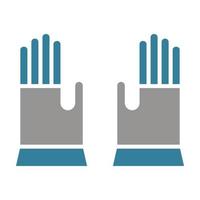 hand handschoenen glyph twee kleuren icoon vector