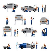 Mechanic plat pictogrammen vector