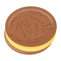 chocolade sandwich koekje vector