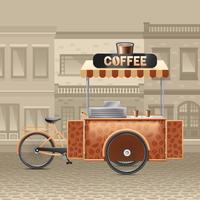 Coffee Street Winkelwagen Illustratie vector