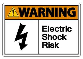 waarschuwing elektrische schok risico symbool teken op witte achtergrond vector