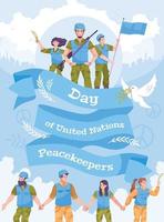 Verenigde Naties vredeshandhavers dag poster vector