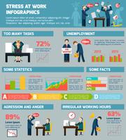 Workrelated infographic rapport over stress en depressie vector