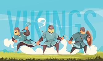 vikingen cartoon titel vector