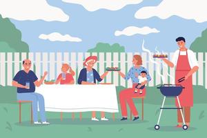 familie barbecue illustratie vector
