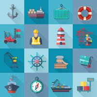 Zeehaven Icons Set vector