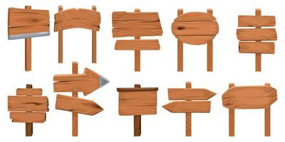 houten uithangborden set vector