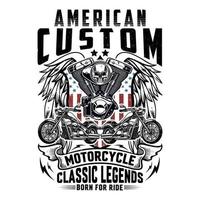 Amerikaanse custom motorfiets klassieke legendes vector