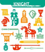 Set van zwart-wit pictogrammen ridder vector