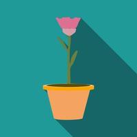 bloem in een pot icoon. vector illustratie