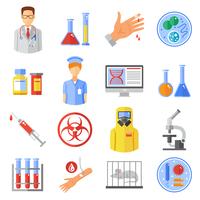Microbiologie Icons Set vector