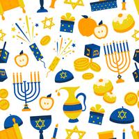 Naadloze patroon met Hanukkah symbolen vector