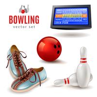 Bowling Icons Set vector