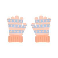 winter handschoenen. warme handschoenen. winteraccessoires platte vectorillustratie vector