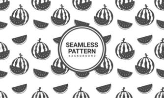 watermeloen fruit doodle patroon op luxe witte achtergrond gemaakt in vector. kan worden gebruikt voor kledingtextiel of kan op papier worden gedrukt. naadloos patroon