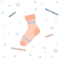 winter sokken. warme sokken. winteraccessoires platte vectorillustratie vector