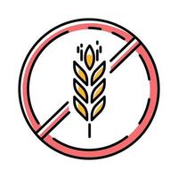 glutenvrij kleur icoon. biologisch voedsel. productvrij ingrediënt. gezond brood. voedzaam dieet, gezond eten. coeliakie voorkomen. persoonlijke gezondheidszorg. geïsoleerde vectorillustratie vector