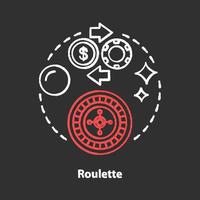 roulette krijt concept icoon. idee voor online gokken. casino, kansspel. wedden, fortuinwiel. Vegas-entertainment. vector geïsoleerde schoolbordillustratie