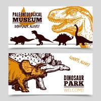 Dinosaurussen museumexpositie 2 geplaatste banners vector