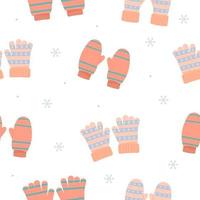 winter wanten en handschoenen naadloos patroon. warme wanten. winteraccessoires vector