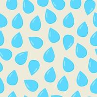 blauw waterdruppels naadloos patroon. platte illustratie vector