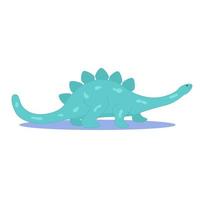 schattige dinosaurus. turquoise dinosaurus op een witte achtergrond platte vectorillustratie vector