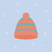 muts. warme muts. winteraccessoires platte vectorillustratie vector