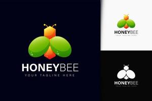 honingbij logo-ontwerp met verloop