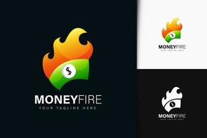 geld vuur logo-ontwerp met verloop vector