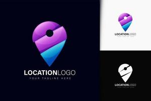locatie logo-ontwerp met verloop vector