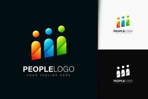 mensen logo-ontwerp met verloop vector
