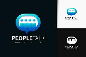 mensen praten logo-ontwerp met verloop vector