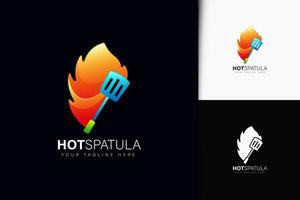 hot spatel logo-ontwerp met verloop vector