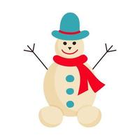 sneeuwpop met muts en sjaal vector