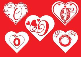 o letter logo met liefde icoon, Valentijnsdag ontwerpsjabloon vector