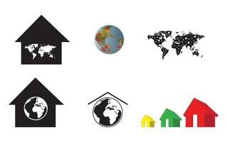wereld huizen concepten op wit vector
