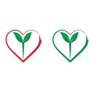 hart blad logo ontwerpen op wit vector
