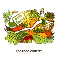 Hand getrokken Eco Food Concept vector