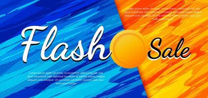 flash sale banner ontwerpsjabloon aanbieding winkelen op donkerblauwe achtergrond. vector