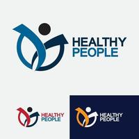 gezondheid mensen logo vector illustratie ontwerpsjabloon